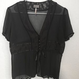 Free People sheer top.
